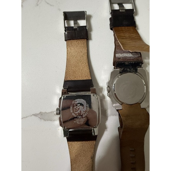 Lot Of 2 Diesel DZ-1132 Square Brown Dial Quartz Watch 45 mm DZ-1145 Need Batter - Picture 7 of 7